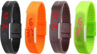 Kissu Led Magnet Band Combo of 4 Black, Orange, Brown And Green Watch - For Men & Women
Kissu Led Magnet Band Combo of 4 Black, Orange, Brown And Green Watch - For Men & Women