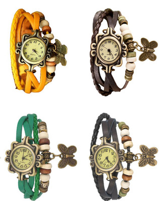 NS18 Vintage Butterfly Rakhi Combo of 4 Yellow, Green, Brown And Black Watch - For Women
NS18 Vintage Butterfly Rakhi Combo of 4 Yellow, Green, Brown And Black Watch - For Women