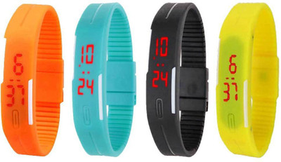 Kissu Led Magnet Band Combo of 4 Orange, Sky Blue, Black And Yellow Watch - For Men & Women
Kissu Led Magnet Band Combo of 4 Orange, Sky Blue, Black And Yellow Watch - For Men & Women