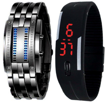Pappi Boss Combo Offer Party Wear Metallic Black Unique Chain Bracelet Led & Silicone Jelly Slim Digital Date & Time Led Band Watch - For Men
Pappi Boss Combo Offer Party Wear Metallic Black Unique Chain Bracelet Led & Silicone Jelly Slim Digital Date & Time Led Band Watch - For Men
