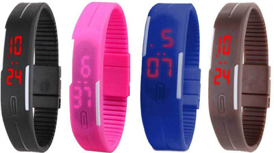 Kissu Led Magnet Band Combo of 4 Black, Pink, Blue And Brown Watch - For Men & Women
Kissu Led Magnet Band Combo of 4 Black, Pink, Blue And Brown Watch - For Men & Women