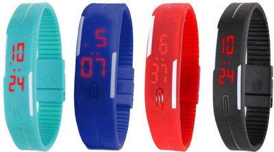 Kissu Led Magnet Band Combo of 4 Sky Blue, Blue, Red And Black Watch - For Men & Women
Kissu Led Magnet Band Combo of 4 Sky Blue, Blue, Red And Black Watch - For Men & Women