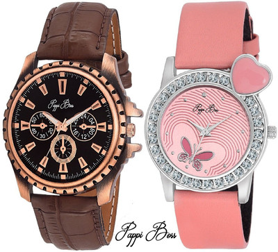 Pappi Boss Brown Octane Chronograph & Pink Cute Heart Leather Casual Couple Watch - For Men & Women
Pappi Boss Brown Octane Chronograph & Pink Cute Heart Leather Casual Couple Watch - For Men & Women