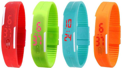 Kissu Led Magnet Band Combo of 4 Red, Green, Sky Blue And Orange Watch - For Men & Women
Kissu Led Magnet Band Combo of 4 Red, Green, Sky Blue And Orange Watch - For Men & Women