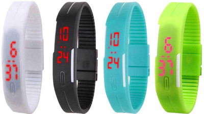 Kissu Led Magnet Band Combo of 4 White, Black, Sky Blue And Green Watch - For Men & Women
Kissu Led Magnet Band Combo of 4 White, Black, Sky Blue And Green Watch - For Men & Women