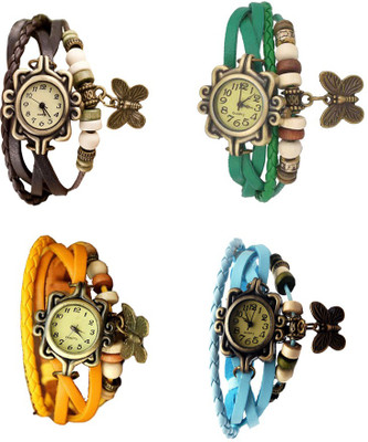 Kissu Vintage Rakhi Combo of 4 Brown, Yellow, Green And Sky Blue Watch - For Women
Kissu Vintage Rakhi Combo of 4 Brown, Yellow, Green And Sky Blue Watch - For Women