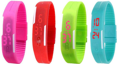 Kissu Led Magnet Band Combo of 4 Pink, Red, Green And Sky Blue Watch - For Men & Women
Kissu Led Magnet Band Combo of 4 Pink, Red, Green And Sky Blue Watch - For Men & Women