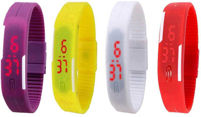 Kissu Led Magnet Band Combo of 4 Purple, Yellow, White And Red Watch - For Men & Women
Kissu Led Magnet Band Combo of 4 Purple, Yellow, White And Red Watch - For Men & Women