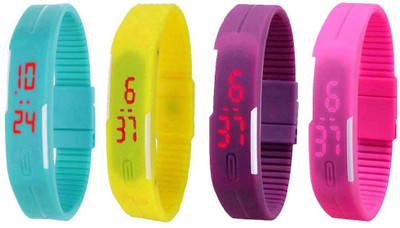 Kissu Led Magnet Band Combo of 4 Sky Blue, Yellow, Purple And Pink Watch - For Men & Women
Kissu Led Magnet Band Combo of 4 Sky Blue, Yellow, Purple And Pink Watch - For Men & Women