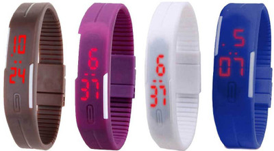 Kissu Led Magnet Band Combo of 4 Brown, Purple, White And Blue Watch - For Men & Women
Kissu Led Magnet Band Combo of 4 Brown, Purple, White And Blue Watch - For Men & Women