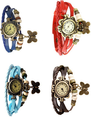 NS18 Vintage Butterfly Rakhi Combo of 4 Blue, Sky Blue, Red And Brown Watch - For Women
NS18 Vintage Butterfly Rakhi Combo of 4 Blue, Sky Blue, Red And Brown Watch - For Women