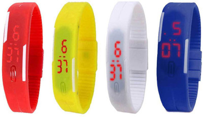 NS18 Silicone Led Magnet Band Combo of 4 Red, Yellow, White And Blue Watch - For Boys & Girls
NS18 Silicone Led Magnet Band Combo of 4 Red, Yellow, White And Blue Watch - For Boys & Girls