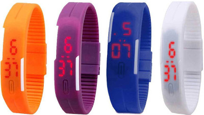 Kissu Led Magnet Band Combo of 4 Orange, Purple, Blue And White Watch - For Men & Women
Kissu Led Magnet Band Combo of 4 Orange, Purple, Blue And White Watch - For Men & Women