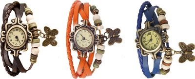 Kissu Vintage Rakhi Watch Combo of 3 Brown, Orange And Blue Watch - For Women
Kissu Vintage Rakhi Watch Combo of 3 Brown, Orange And Blue Watch - For Women