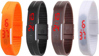 NS18 Silicone Led Magnet Band Combo of 4 Orange, Black, Brown And White Watch - For Boys & Girls
NS18 Silicone Led Magnet Band Combo of 4 Orange, Black, Brown And White Watch - For Boys & Girls