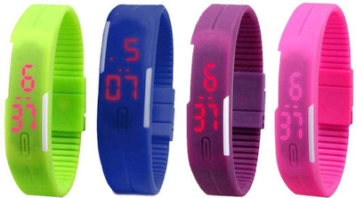 Kissu Led Magnet Band Combo of 4 Green, Blue, Purple And Pink Watch - For Men & Women
Kissu Led Magnet Band Combo of 4 Green, Blue, Purple And Pink Watch - For Men & Women