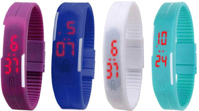 Kissu Led Magnet Band Combo of 4 Purple, Blue, White And Sky Blue Watch - For Men & Women
Kissu Led Magnet Band Combo of 4 Purple, Blue, White And Sky Blue Watch - For Men & Women