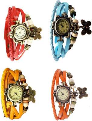 NS18 Vintage Butterfly Rakhi Combo of 4 Red, Yellow, Sky Blue And Orange Watch - For Women
NS18 Vintage Butterfly Rakhi Combo of 4 Red, Yellow, Sky Blue And Orange Watch - For Women