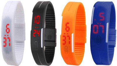 Kissu Led Magnet Band Combo of 4 White, Black, Orange And Blue Watch - For Men & Women
Kissu Led Magnet Band Combo of 4 White, Black, Orange And Blue Watch - For Men & Women