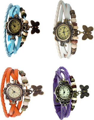 Kissu Vintage Rakhi Combo of 4 Sky Blue, Orange, White And Purple Watch - For Women
Kissu Vintage Rakhi Combo of 4 Sky Blue, Orange, White And Purple Watch - For Women