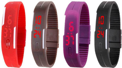 Kissu Led Magnet Band Combo of 4 Red, Brown, Purple And Black Watch - For Men & Women
Kissu Led Magnet Band Combo of 4 Red, Brown, Purple And Black Watch - For Men & Women