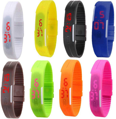 Kissu Led Magnet Band Combo of 8 White, Yellow, Black, Blue, Brown, Green, Pink And Orange Watch - For Men & Women
Kissu Led Magnet Band Combo of 8 White, Yellow, Black, Blue, Brown, Green, Pink And Orange Watch - For Men & Women