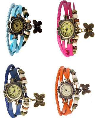 Kissu Vintage Rakhi Combo of 4 Sky Blue, Blue, Pink And Orange Watch - For Women
Kissu Vintage Rakhi Combo of 4 Sky Blue, Blue, Pink And Orange Watch - For Women