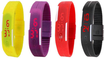 Kissu Led Magnet Band Combo of 4 Yellow, Purple, Red And Black Watch - For Men & Women
Kissu Led Magnet Band Combo of 4 Yellow, Purple, Red And Black Watch - For Men & Women