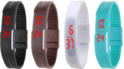 Kissu Led Magnet Band Combo of 4 Black, Brown, White And Sky Blue Watch - For Men & Women
Kissu Led Magnet Band Combo of 4 Black, Brown, White And Sky Blue Watch - For Men & Women
