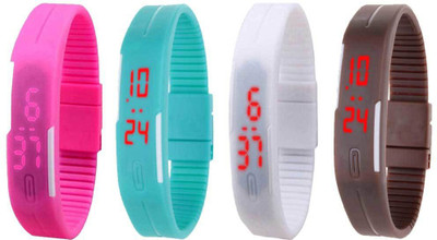 Kissu Led Magnet Band Combo of 4 Pink, Sky Blue, White And Brown Watch - For Men & Women
Kissu Led Magnet Band Combo of 4 Pink, Sky Blue, White And Brown Watch - For Men & Women