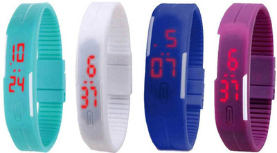 NS18 Silicone Led Magnet Band Watch Combo of 4 Sky Blue, White, Blue And Purple Watch - For Couple
NS18 Silicone Led Magnet Band Watch Combo of 4 Sky Blue, White, Blue And Purple Watch - For Couple