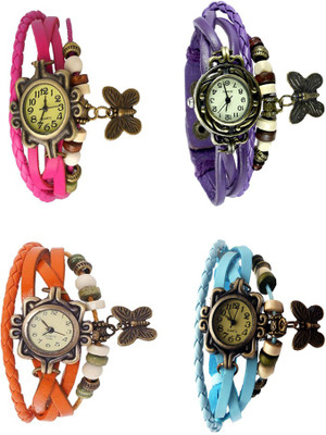 NS18 Vintage Butterfly Rakhi Combo of 4 Pink, Orange, Purple And Sky Blue Watch - For Women
NS18 Vintage Butterfly Rakhi Combo of 4 Pink, Orange, Purple And Sky Blue Watch - For Women