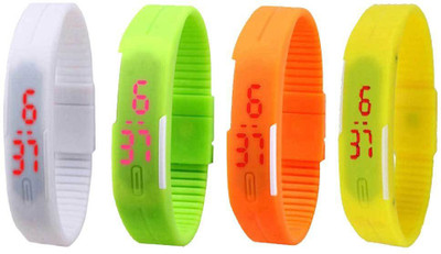 Kissu Led Magnet Band Combo of 4 White, Green, Orange And Yellow Watch - For Men & Women
Kissu Led Magnet Band Combo of 4 White, Green, Orange And Yellow Watch - For Men & Women