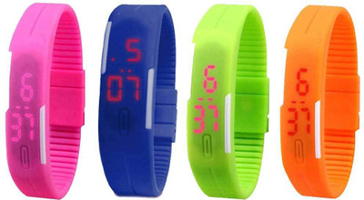 NS18 Silicone Led Magnet Band Combo of 4 Pink, Blue, Green And Orange Watch - For Boys & Girls
NS18 Silicone Led Magnet Band Combo of 4 Pink, Blue, Green And Orange Watch - For Boys & Girls