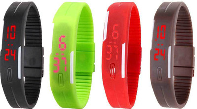 Kissu Led Magnet Band Combo of 4 Black, Green, Red And Brown Watch - For Men & Women
Kissu Led Magnet Band Combo of 4 Black, Green, Red And Brown Watch - For Men & Women