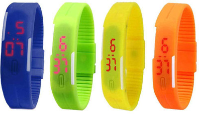 Kissu Led Magnet Band Combo of 4 Blue, Green, Yellow And Orange Watch - For Men & Women
Kissu Led Magnet Band Combo of 4 Blue, Green, Yellow And Orange Watch - For Men & Women