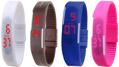 Kissu Led Magnet Band Combo of 4 White, Brown, Blue And Pink Watch - For Men & Women
Kissu Led Magnet Band Combo of 4 White, Brown, Blue And Pink Watch - For Men & Women