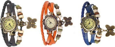 NS18 Vintage Butterfly Rakhi Watch Combo of 3 Black, Orange And Blue Watch - For Women
NS18 Vintage Butterfly Rakhi Watch Combo of 3 Black, Orange And Blue Watch - For Women