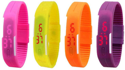 Kissu Led Magnet Band Combo of 4 Pink, Yellow, Orange And Purple Watch - For Men & Women
Kissu Led Magnet Band Combo of 4 Pink, Yellow, Orange And Purple Watch - For Men & Women
