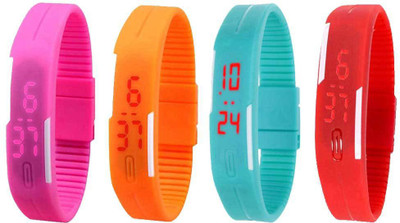 NS18 Silicone Led Magnet Band Watch Combo of 4 Pink, Orange, Sky Blue And Red Watch - For Couple
NS18 Silicone Led Magnet Band Watch Combo of 4 Pink, Orange, Sky Blue And Red Watch - For Couple