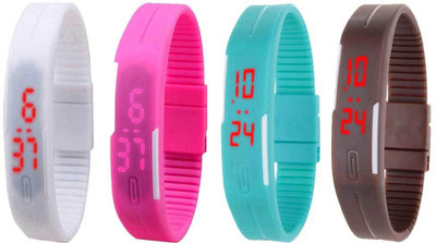 Kissu Led Magnet Band Combo of 4 White, Pink, Sky Blue And Brown Watch - For Men & Women
Kissu Led Magnet Band Combo of 4 White, Pink, Sky Blue And Brown Watch - For Men & Women