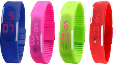 Kissu Led Magnet Band Combo of 4 Blue, Pink, Green And Red Watch - For Men & Women
Kissu Led Magnet Band Combo of 4 Blue, Pink, Green And Red Watch - For Men & Women