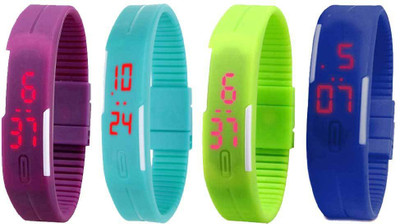 Kissu Led Magnet Band Combo of 4 Purple, Sky Blue, Green And Blue Watch - For Men & Women
Kissu Led Magnet Band Combo of 4 Purple, Sky Blue, Green And Blue Watch - For Men & Women