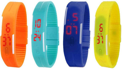 Kissu Led Magnet Band Combo of 4 Orange, Sky Blue, Blue And Yellow Watch - For Men & Women
Kissu Led Magnet Band Combo of 4 Orange, Sky Blue, Blue And Yellow Watch - For Men & Women