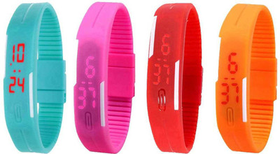 Kissu Led Magnet Band Combo of 4 Sky Blue, Pink, Red And Orange Watch - For Men & Women
Kissu Led Magnet Band Combo of 4 Sky Blue, Pink, Red And Orange Watch - For Men & Women