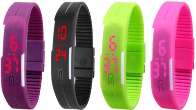 Kissu Led Magnet Band Combo of 4 Purple, Black, Green And Pink Watch - For Men & Women
Kissu Led Magnet Band Combo of 4 Purple, Black, Green And Pink Watch - For Men & Women