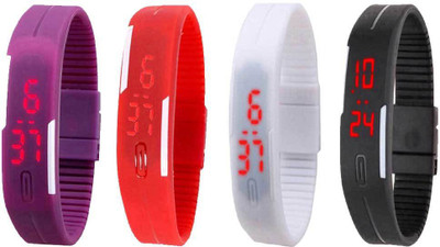 Kissu Led Magnet Band Combo of 4 Purple, Red, White And Black Watch - For Men & Women
Kissu Led Magnet Band Combo of 4 Purple, Red, White And Black Watch - For Men & Women