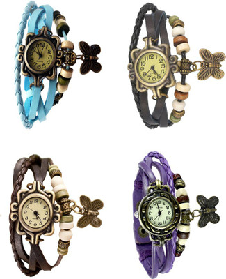 Kissu Vintage Rakhi Combo of 4 Sky Blue, Brown, Black And Purple Watch - For Women
Kissu Vintage Rakhi Combo of 4 Sky Blue, Brown, Black And Purple Watch - For Women