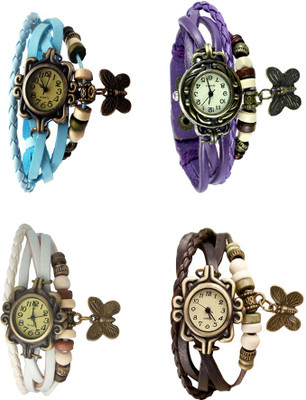 Kissu Vintage Rakhi Combo of 4 Sky Blue, White, Purple And Brown Watch - For Women
Kissu Vintage Rakhi Combo of 4 Sky Blue, White, Purple And Brown Watch - For Women