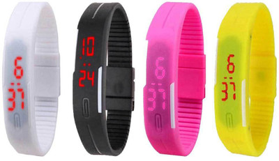 Kissu Led Magnet Band Combo of 4 White, Black, Pink And Yellow Watch - For Men & Women
Kissu Led Magnet Band Combo of 4 White, Black, Pink And Yellow Watch - For Men & Women